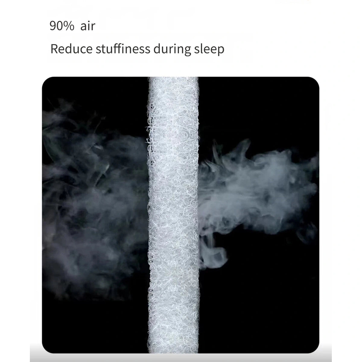 Close-up illustration of airflow through the open fibre core