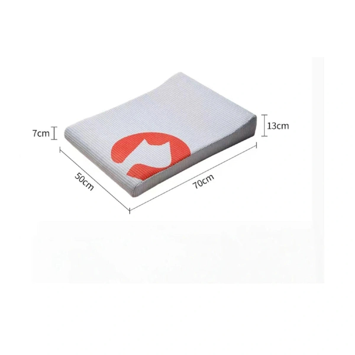 Petstar bed dimension diagram showing 70 by 50 cm and raised edges