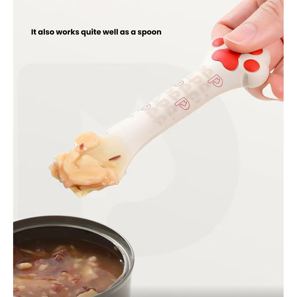 Petstar food scoop holding a serving of wet food