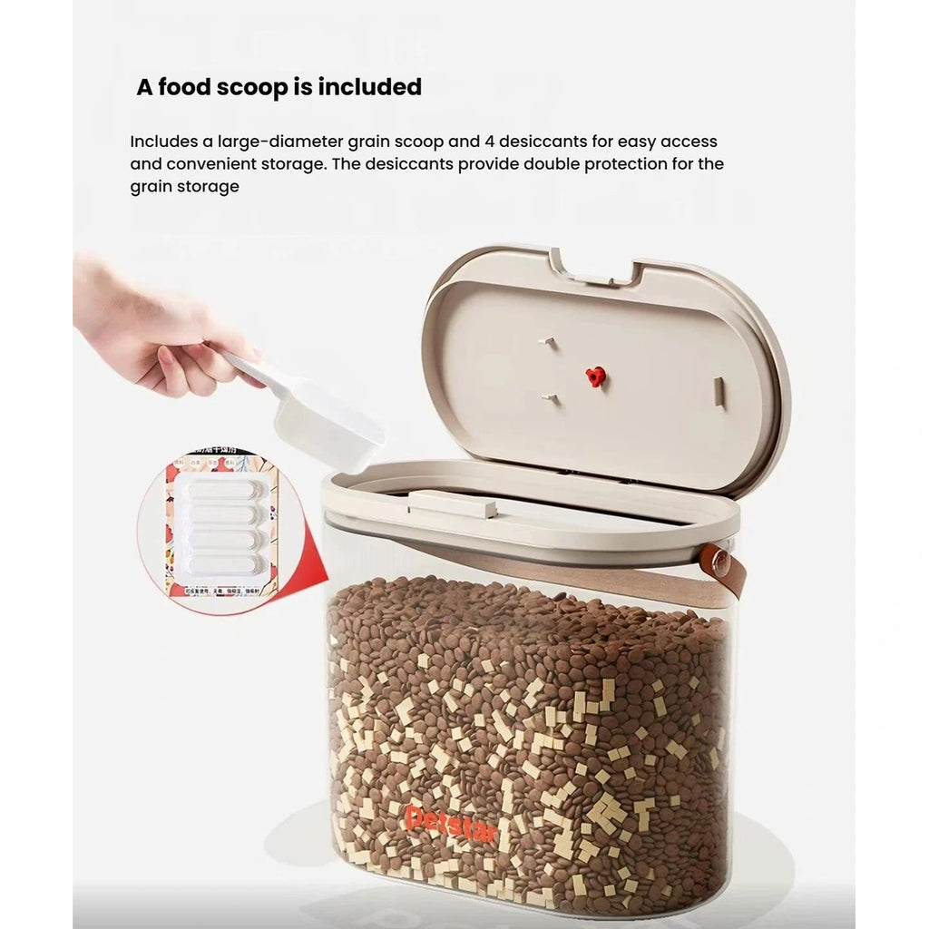 Open Petstar food container with scoop and lid interior visible