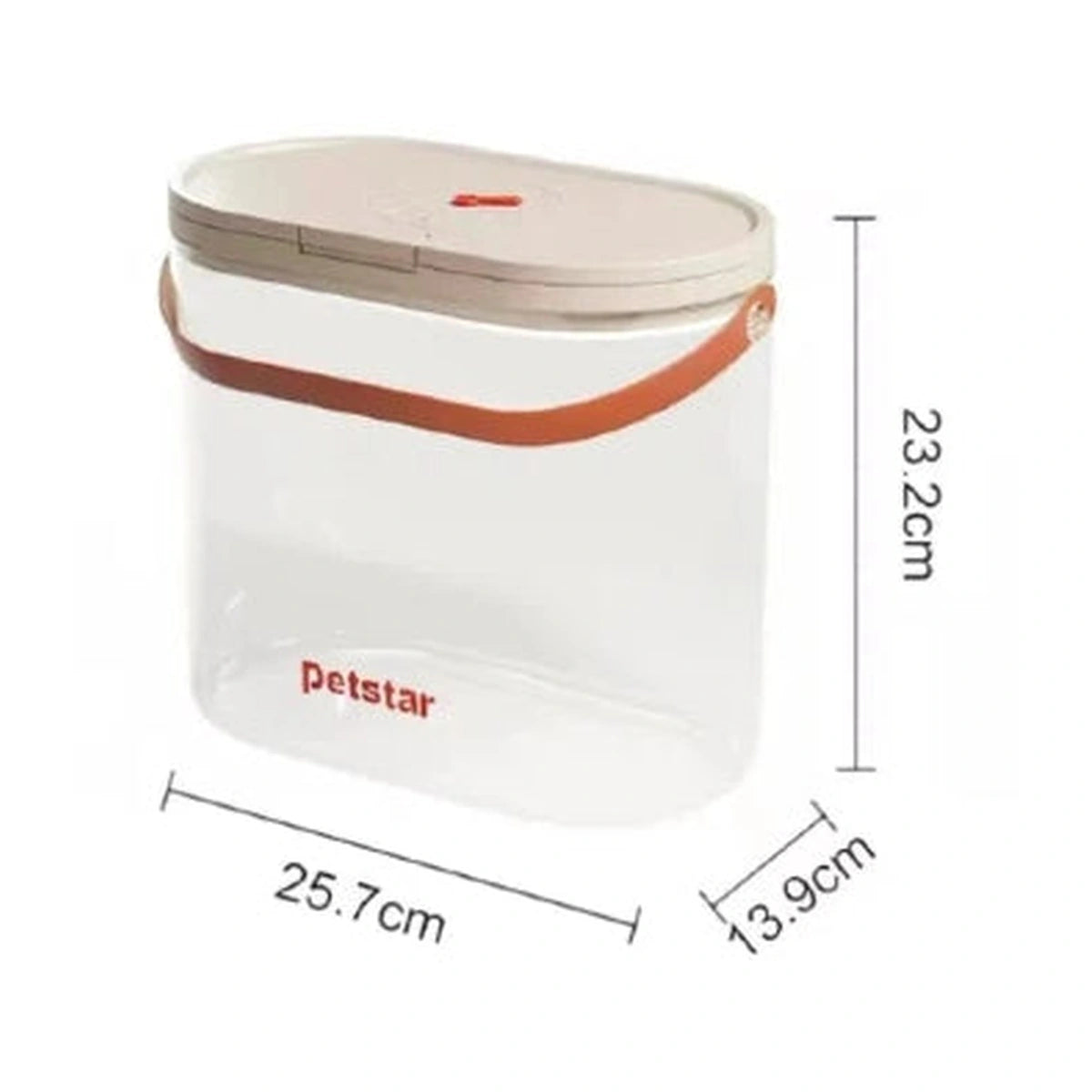 Petstar food container dimensions: 25.7 × 13.9 × 23.2 cm