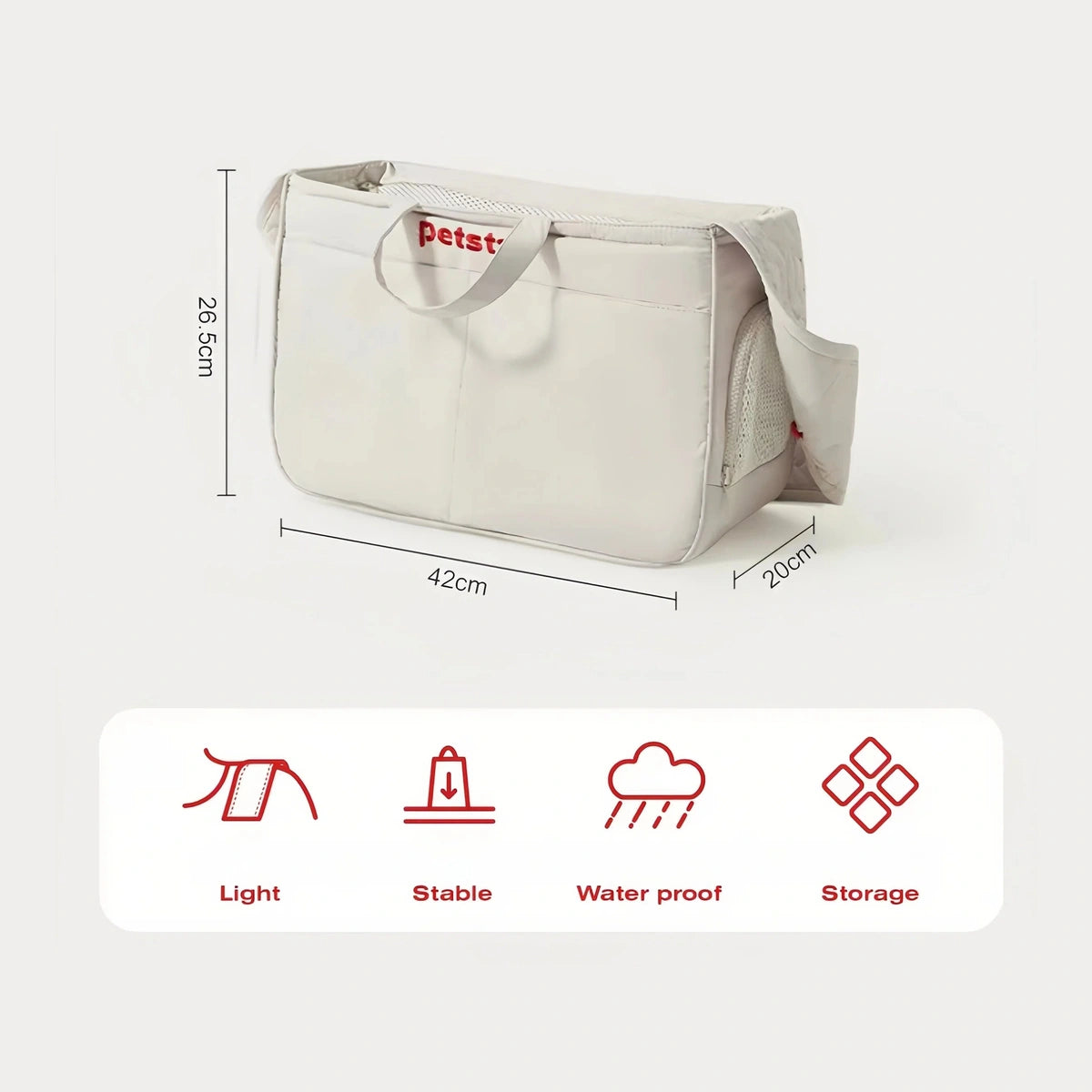 Petstar ivory cat carrier dimensions: 42 × 20 × 26.5 cm