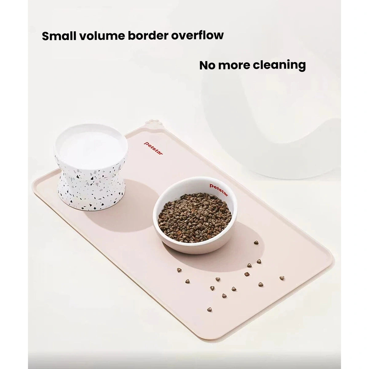 Petstar feeding mat holding two bowls, showing the raised border