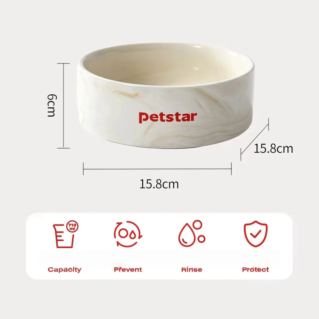 Standard Petstar ceramic bowl dimensions: 15.8 cm across and 6 cm high
