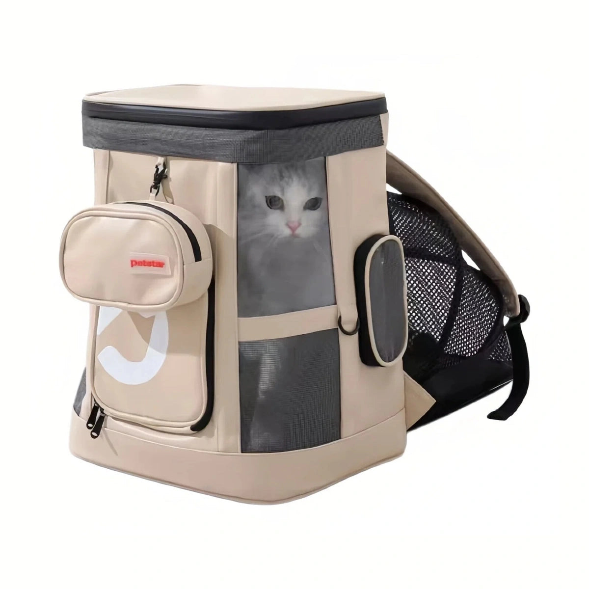 Petstar Expandable Cat Carrier Backpack, Breathable Large-Capacity Travel Bag