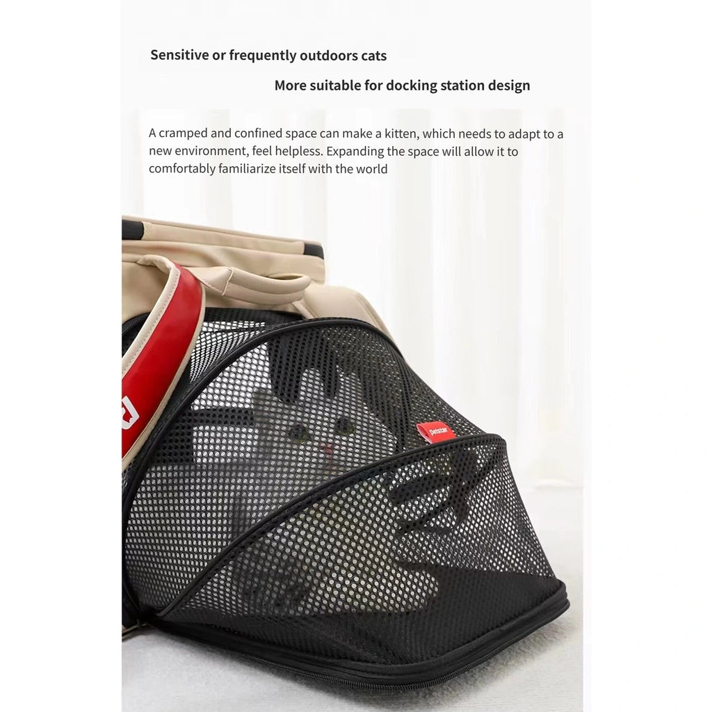 Petstar Expandable Cat Carrier Backpack, Breathable Large-Capacity Travel Bag