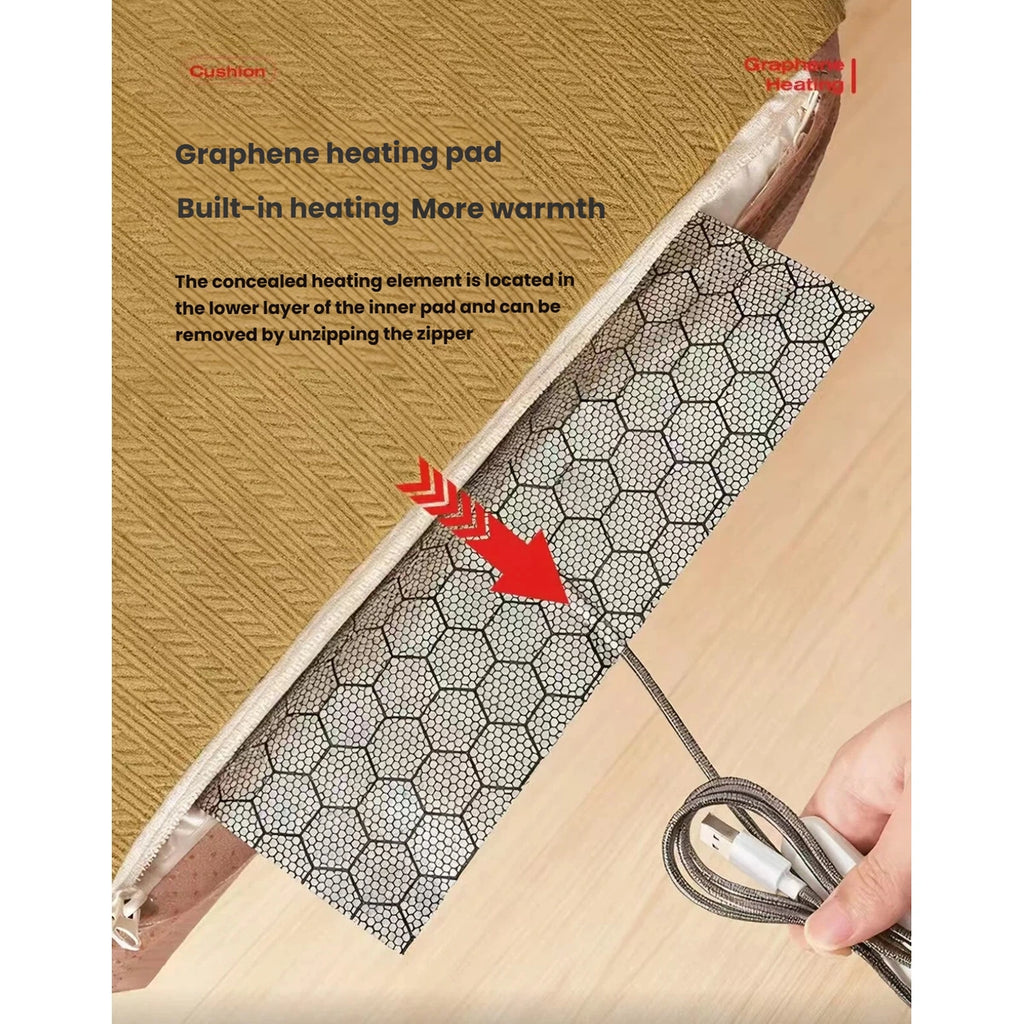 Petstar inner cushion unzipped to show the removable heating element
