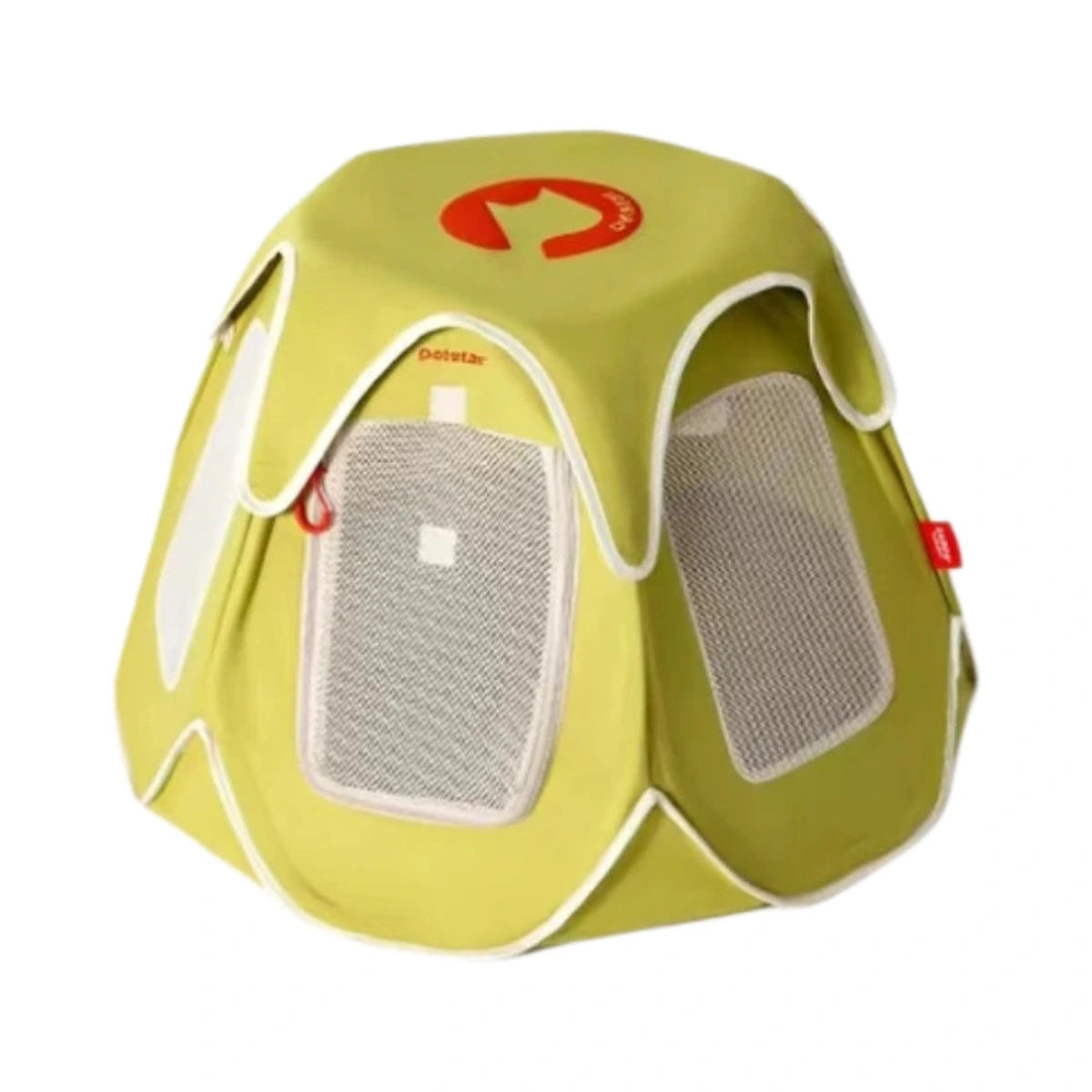 Green Petstar foldable cat tent with mesh window panels