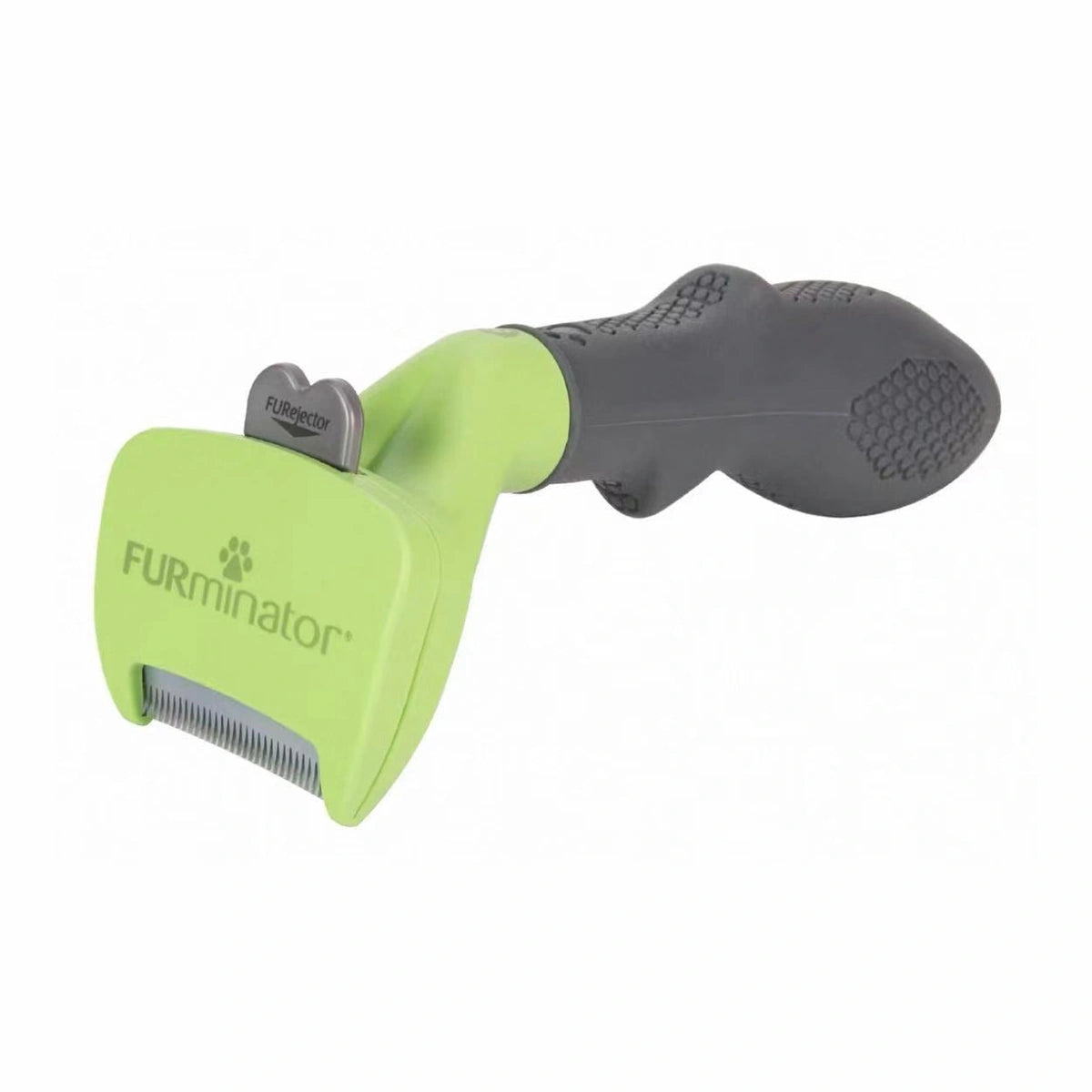 FURminator long-hair dog deshedding tool with green handle