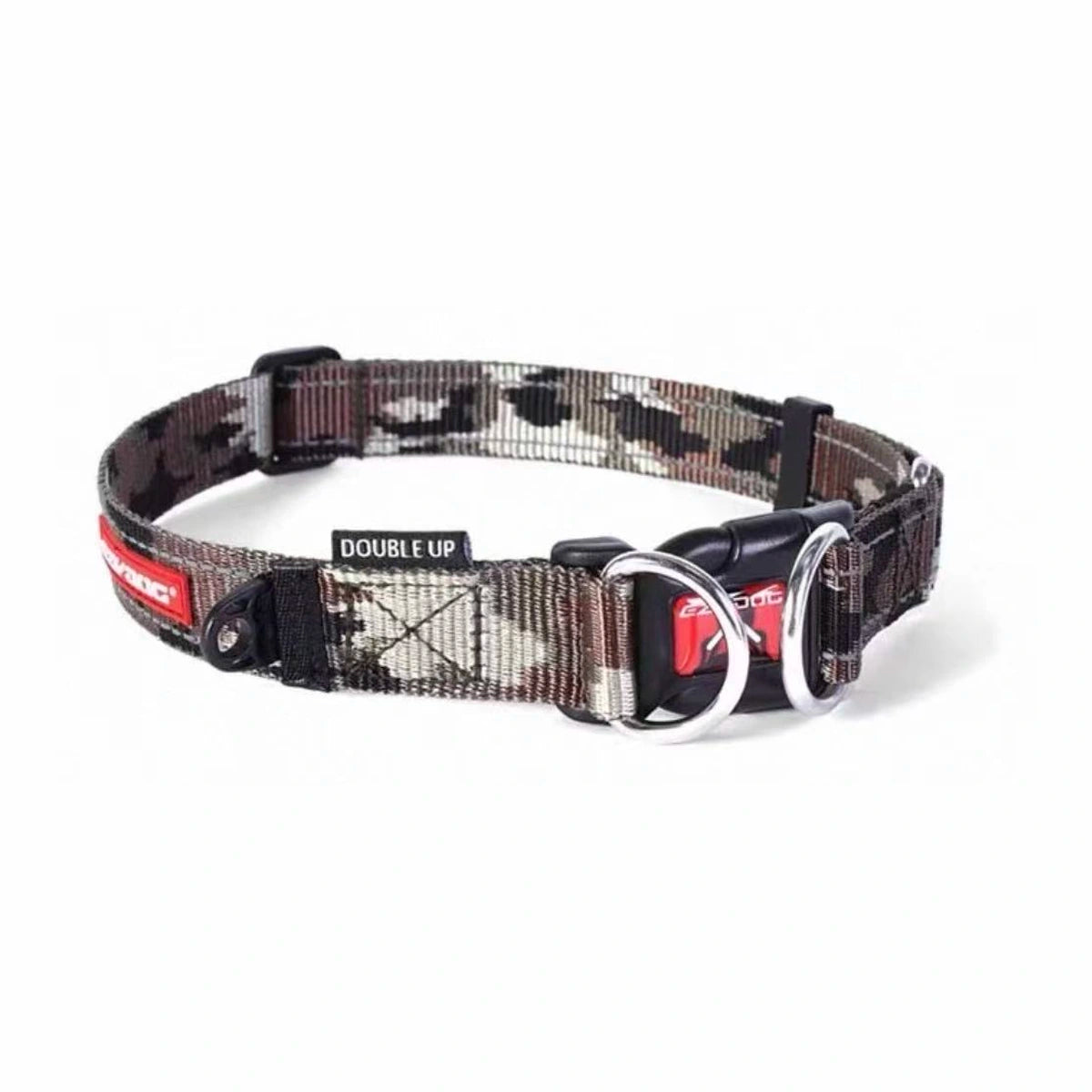 Camo EzyDog Double Up collar with stainless steel D-rings