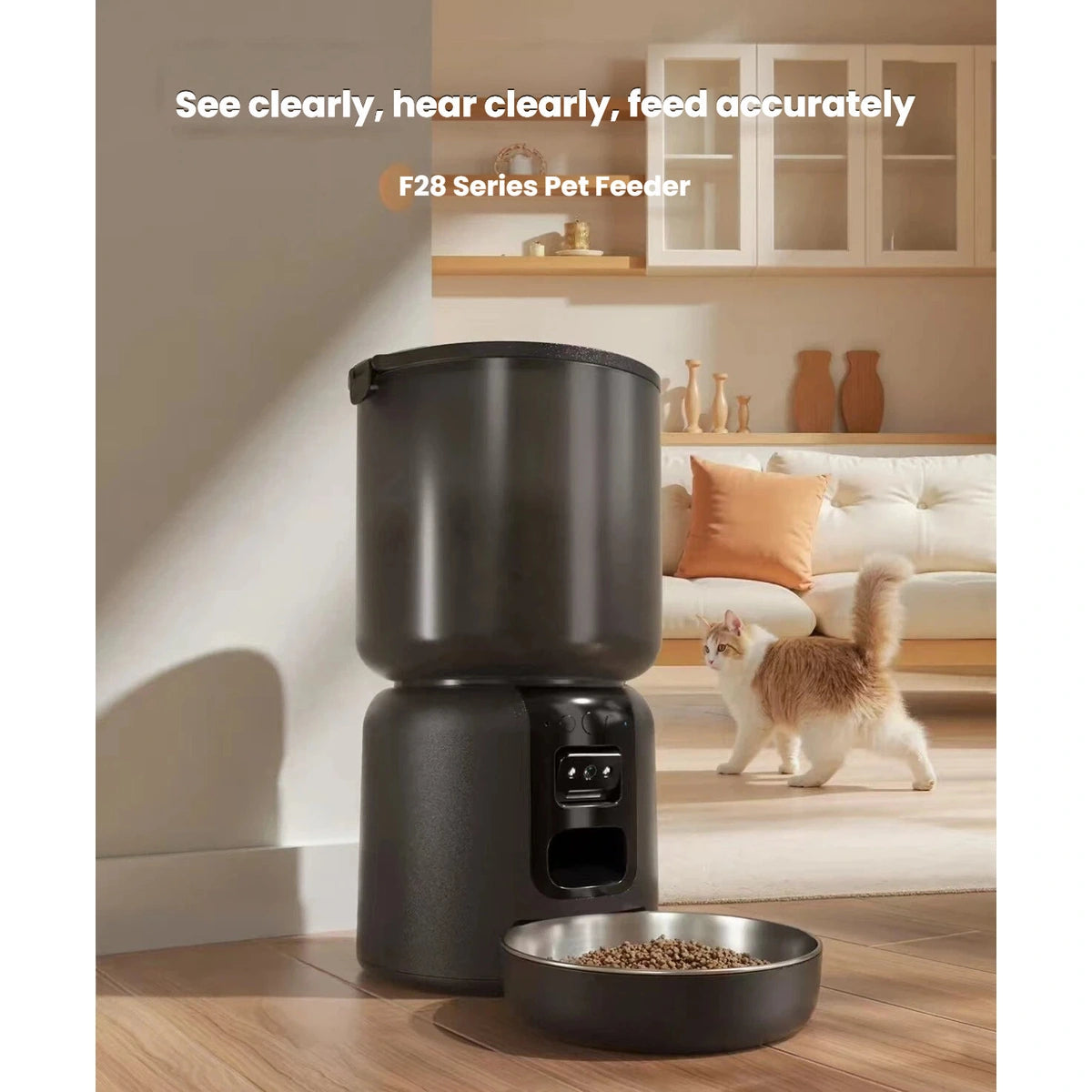 Petwant Automatic Cat Feeder with Camera, Timed & Portion Control