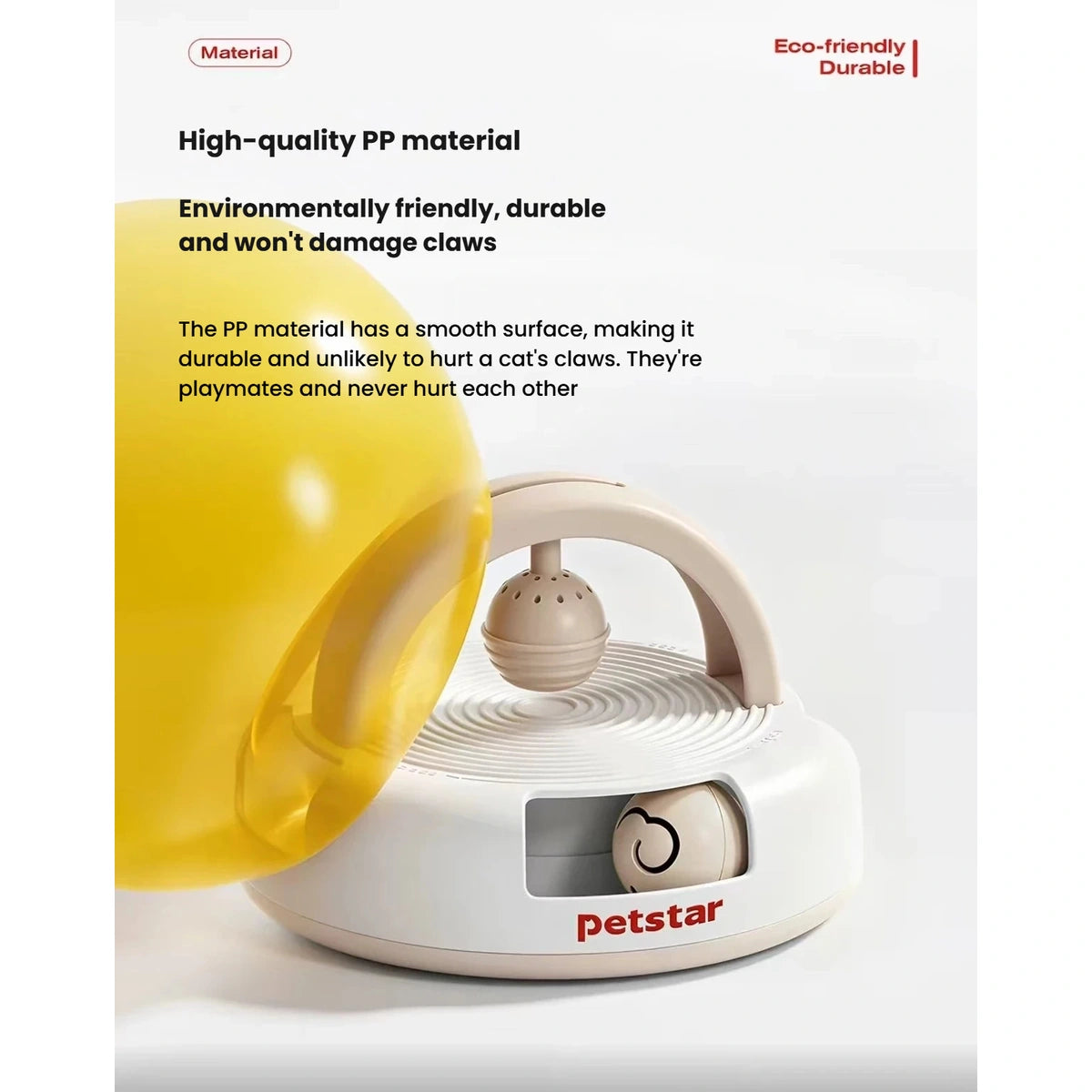 Petstar toy base shown with its smooth surface and ball opening