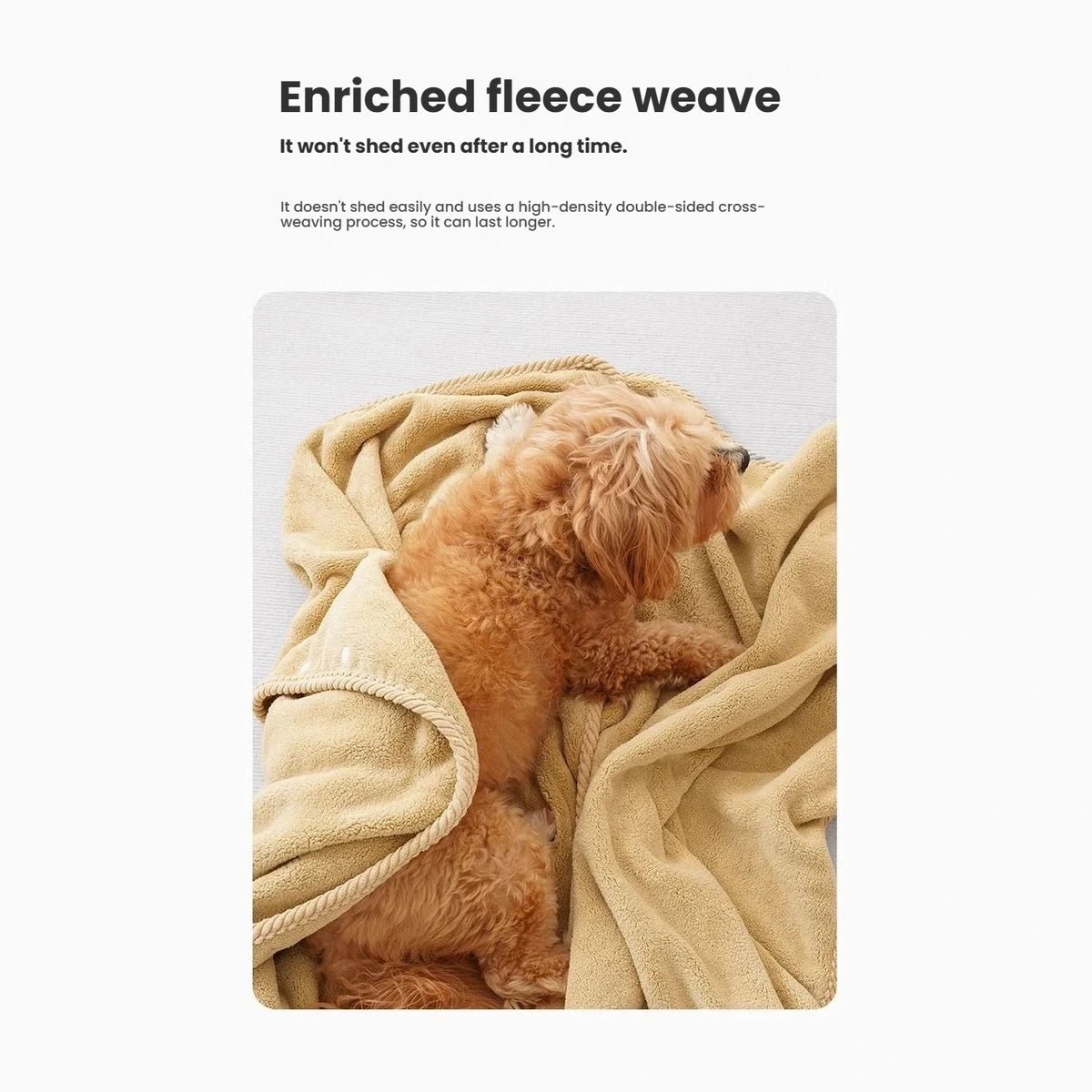Close-up of a dog wrapped in the textured Petstar towel