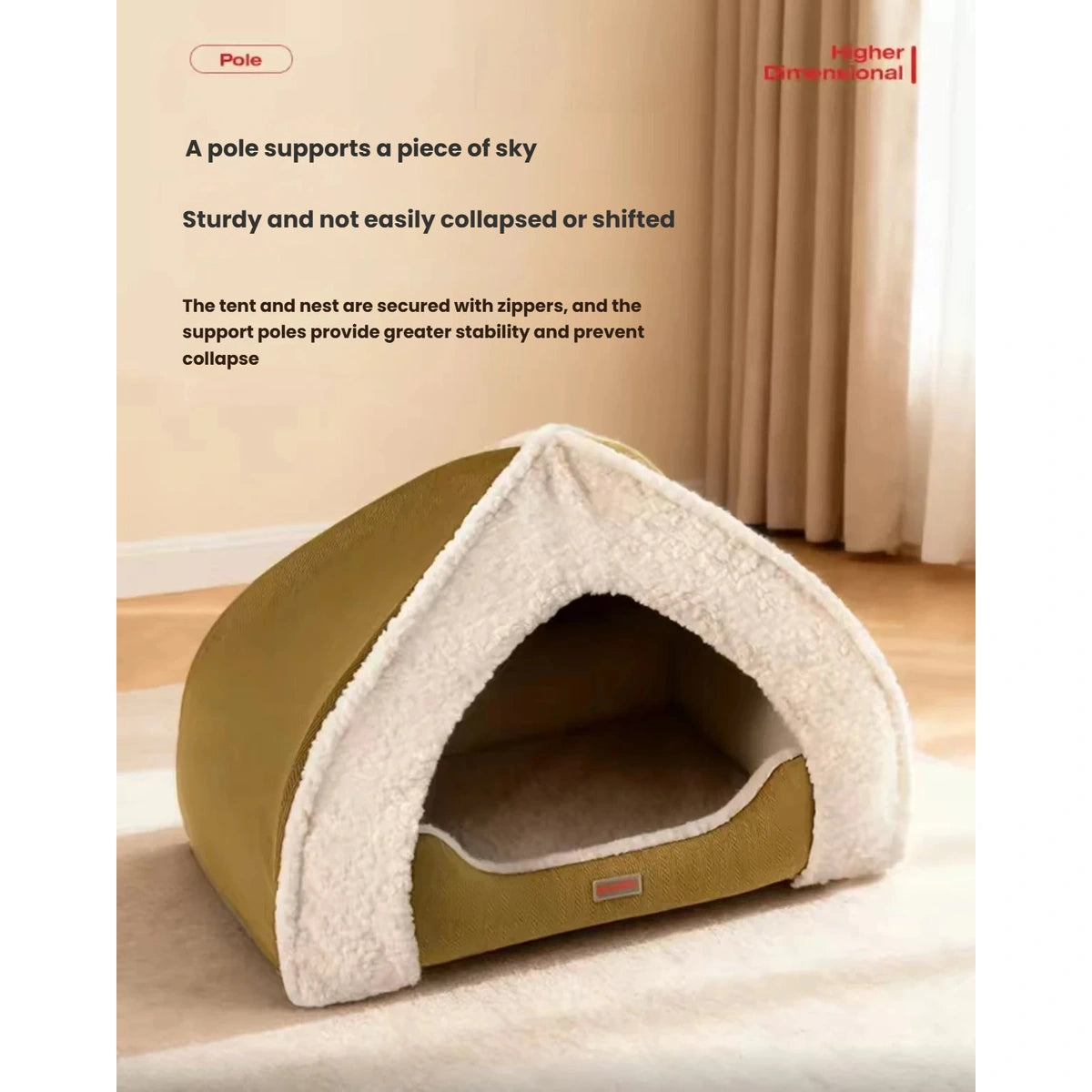 Petstar tent bed showing the shaped canopy and attached sleeping base