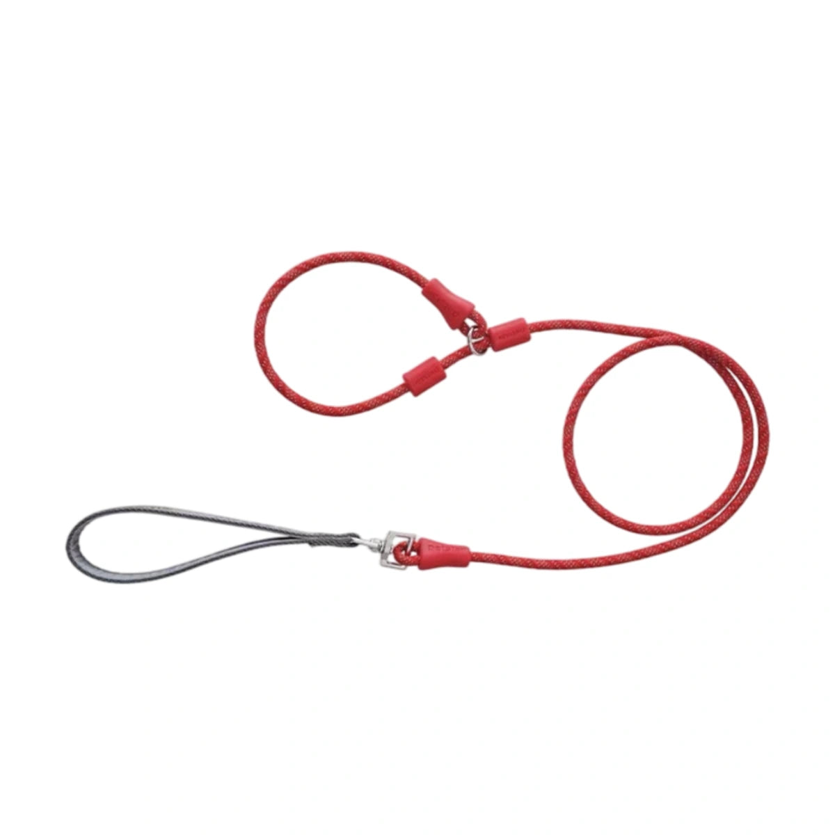 Red Petstar rope slip lead with adjustable neck loop and grey padded handle