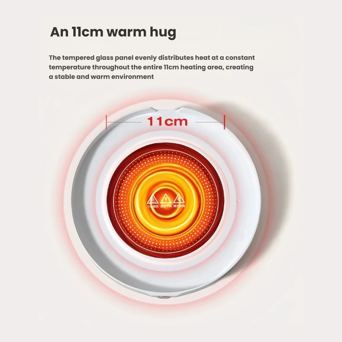 Top view of the Petstar warming base showing an 11 cm heating area