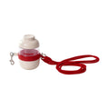 Red Petstar retractable dog lead with integrated food and water containers