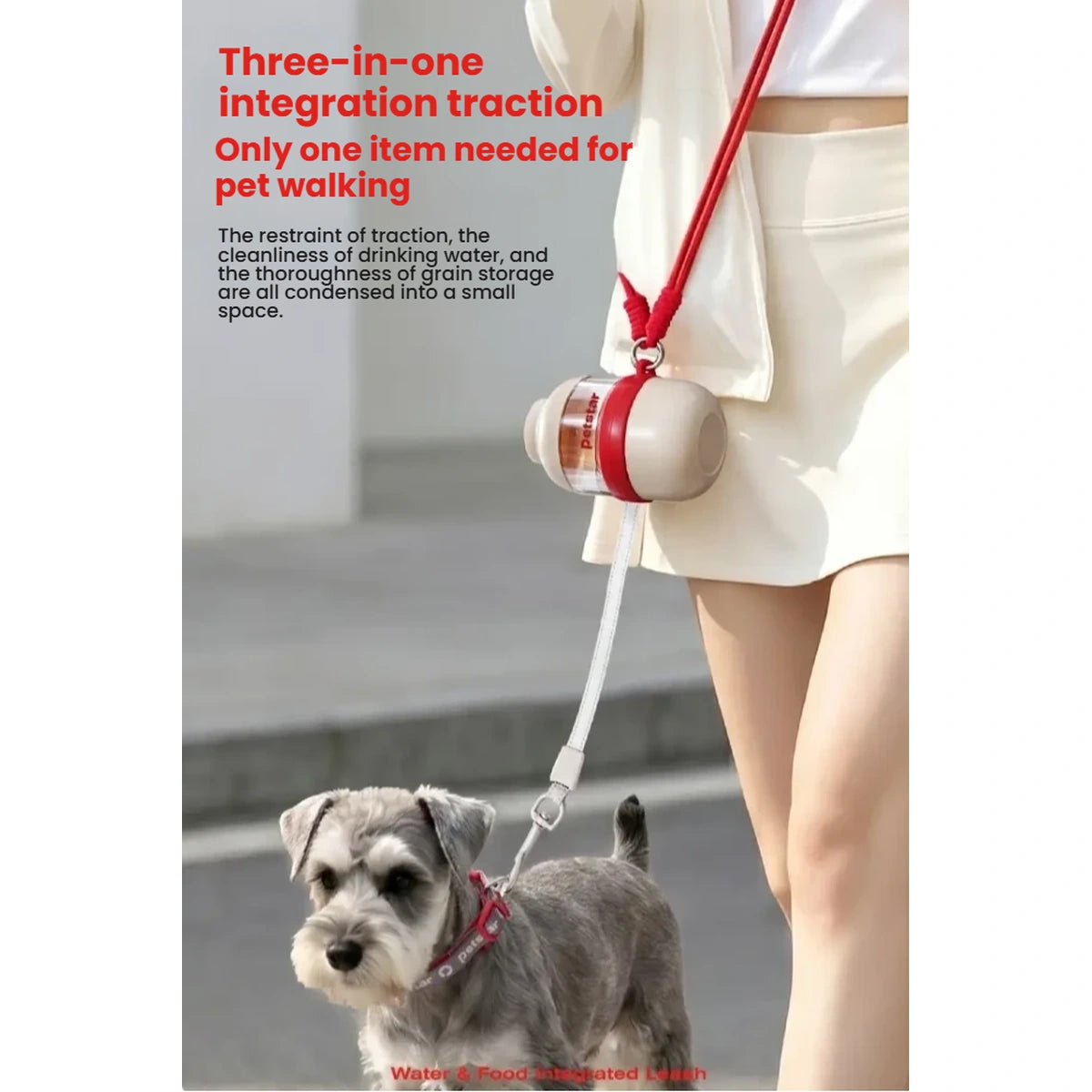 Petstar 3-in-1 dog lead worn across the body during a walk