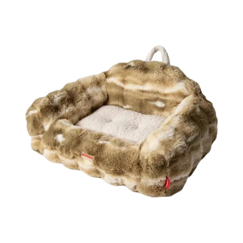 Green Petstar winter pet bed with thick raised sides and soft centre