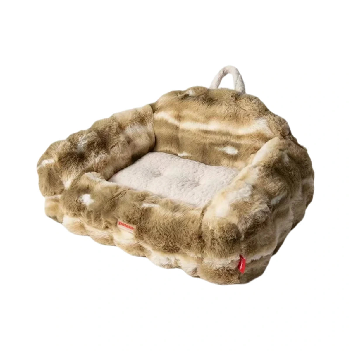 Green Petstar winter pet bed with thick raised sides and soft centre