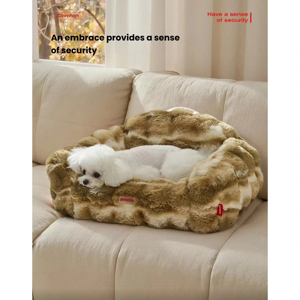 Cat curled up inside the thick Petstar winter bed