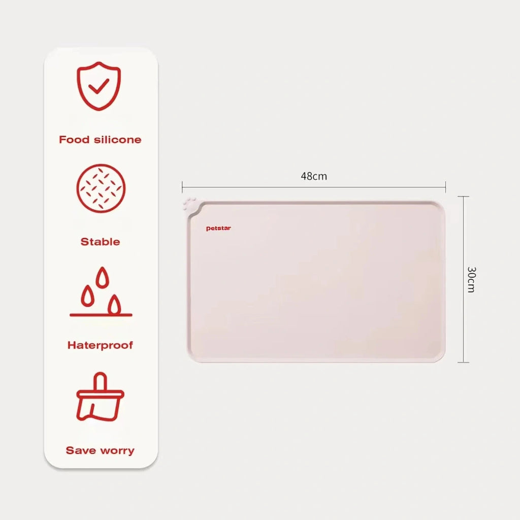 Petstar silicone mat feature panel showing raised edge and flexible design
