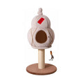 Beige Petstar compact cat tree with soft cave bed and upper platform
