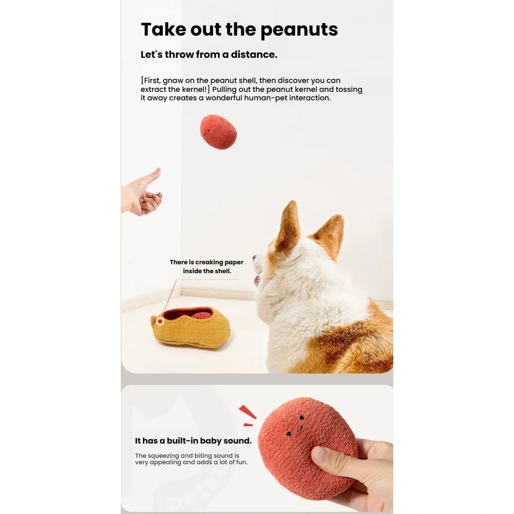 Treat being placed inside the peanut-shaped Petstar toy