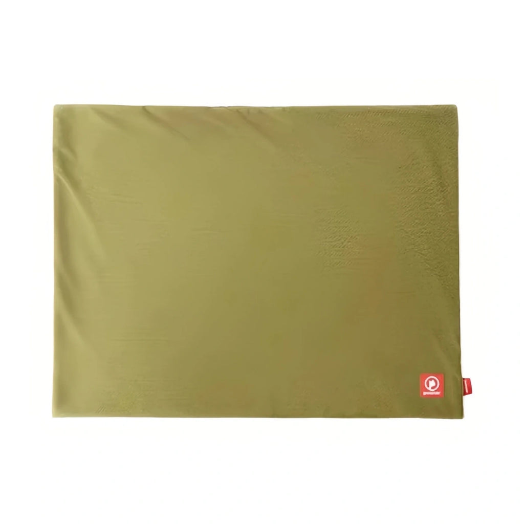 Folded green Petstar pet blanket showing the pale fleece reverse