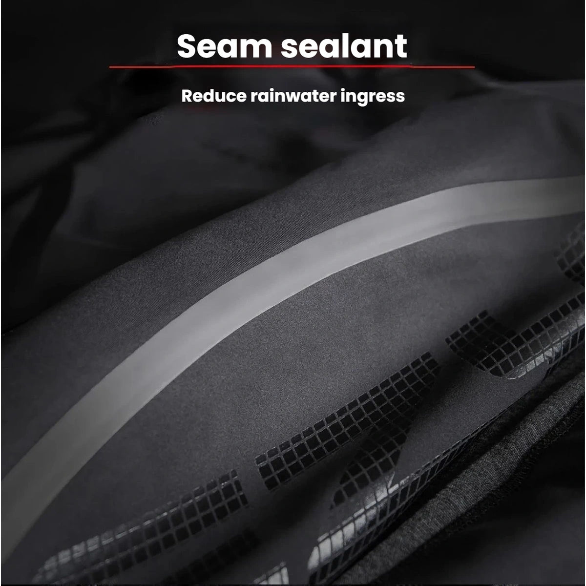Close-up of a taped seam on the EzyDog Thermax dog vest