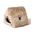 Brown Petstar shaggy enclosed cat cave bed